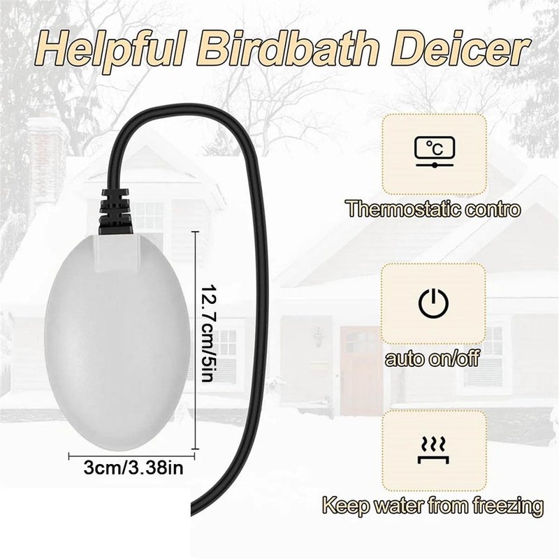 Upgrade Bird Bath Heater for Outdoors in Winter, 30w Thermostatically Controlled with Automatic Shut Off Function Birdbath Deicer for Fish Horse Livestock Poultry Drinking Farmyard Garden Lawn (1) - Image 2